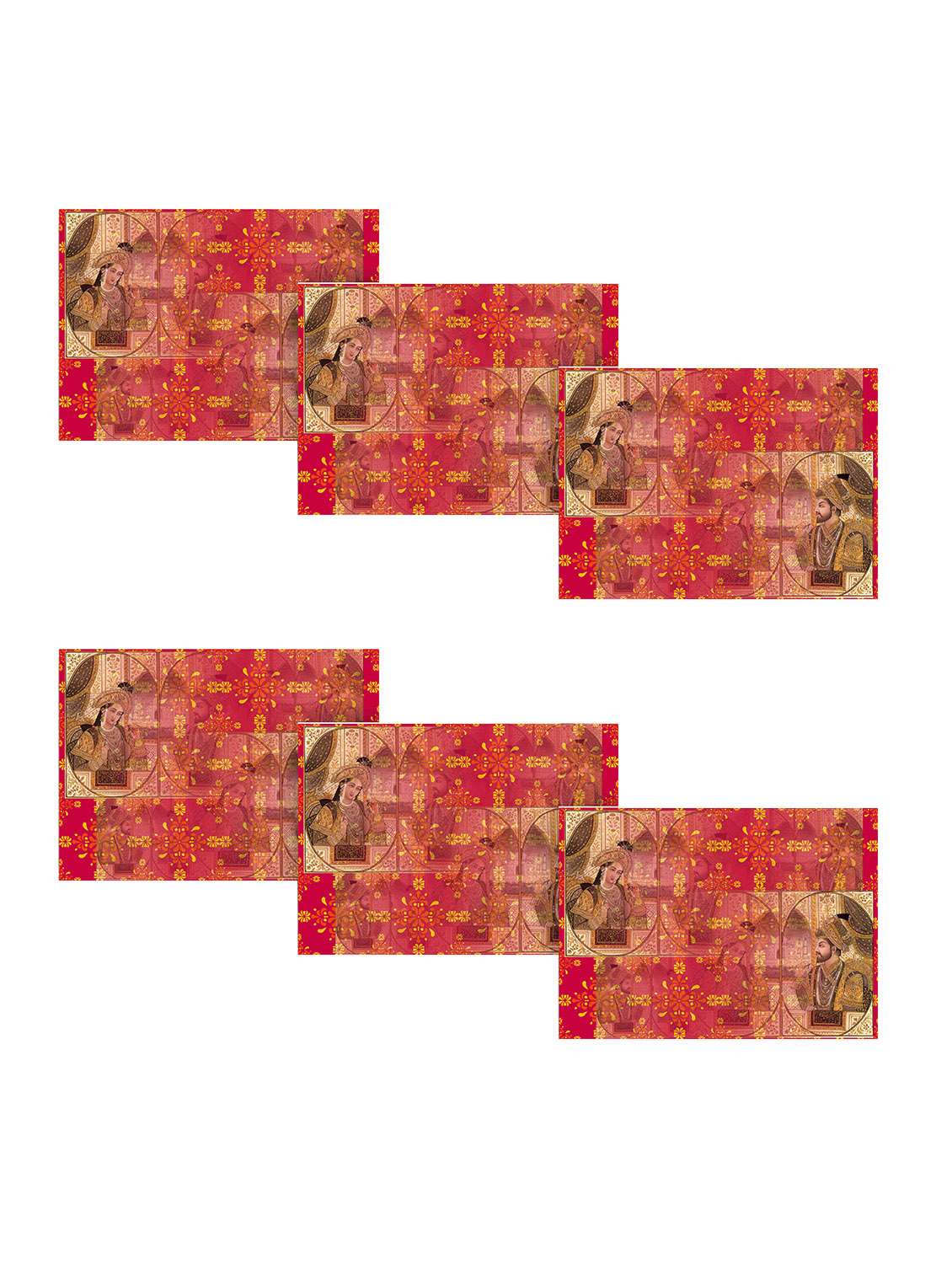 ambbi collections printed polyester table mat set of 6 pcs - 13902733 -  Zoom Image - 0