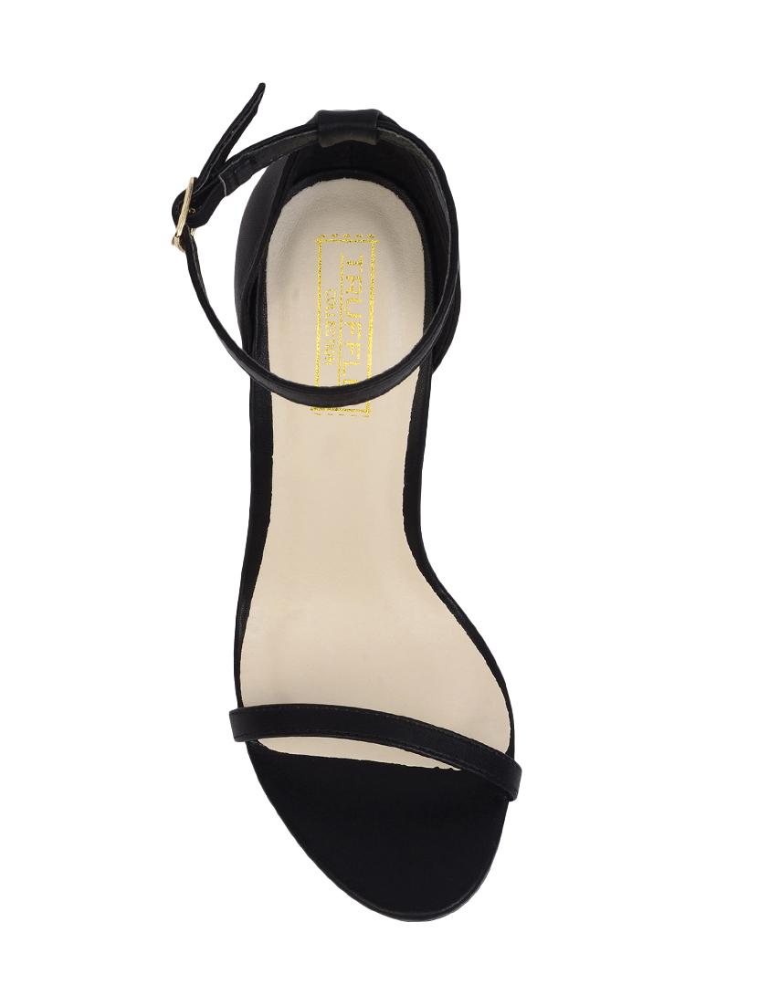 black faux leather ankle strap sandals - 13904541 - Standard Image - 3