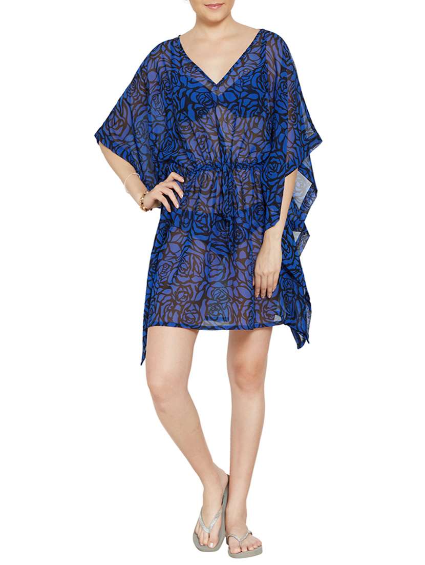 printed blue coverup