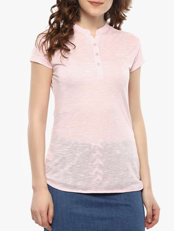 solid pink cotton tee