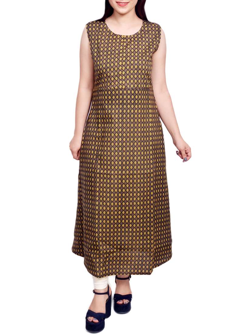 mehandi cotton aline kurta