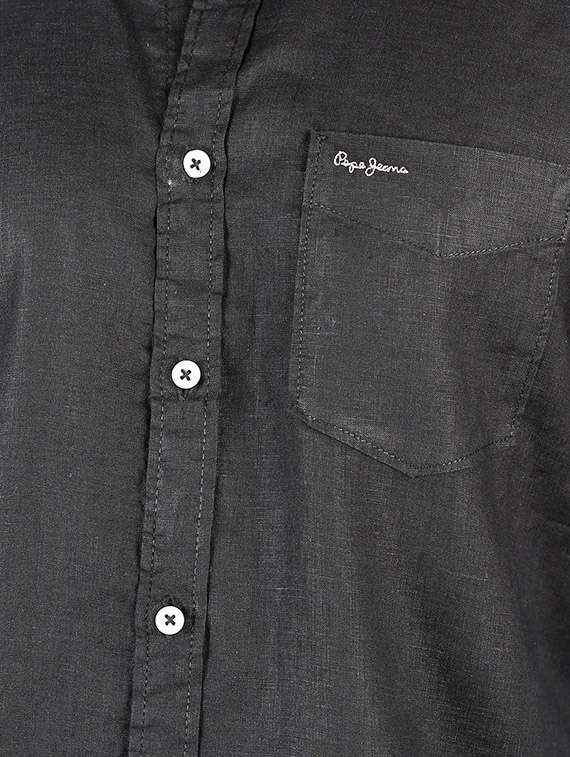 black cotton casual shirt - 13910037 - Standard Image - 3