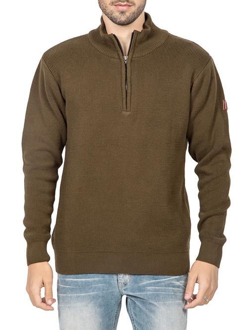 solid brown cotton pullover - 13910125 - Standard Image - 0