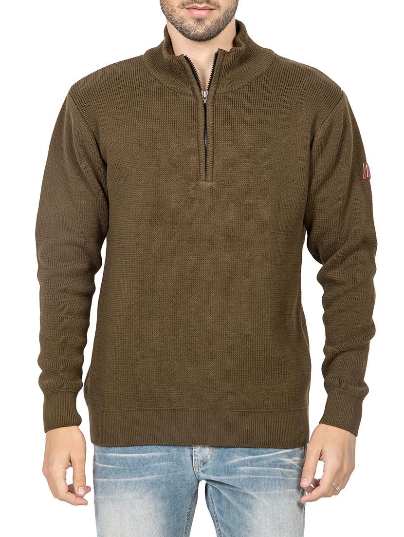 solid brown cotton pullover - 13910125 - Zoom Image - 0