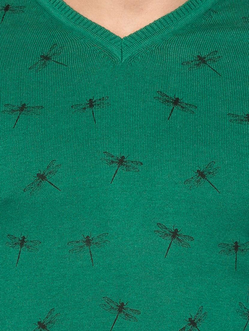 dark green cotton printed pullover - 13910130 - Standard Image - 3