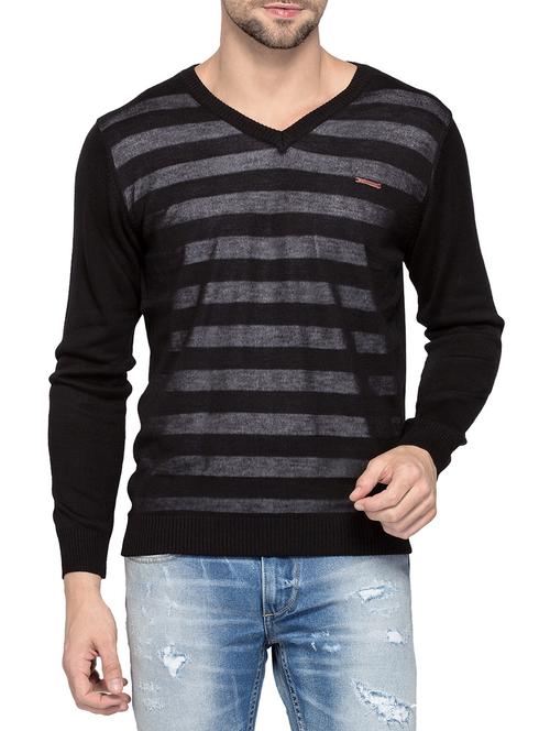 black striped cotton pullover - 13910132 -  Standard Image - 0