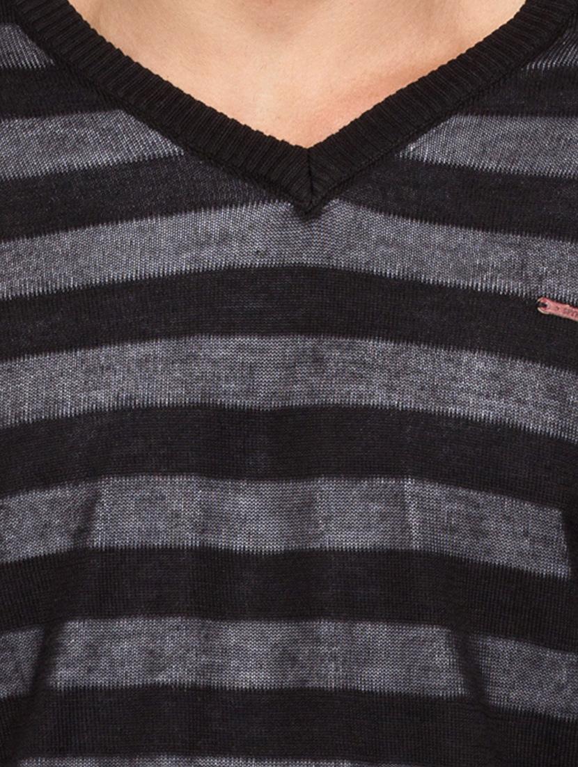 black striped cotton pullover - 13910132 - Standard Image - 3