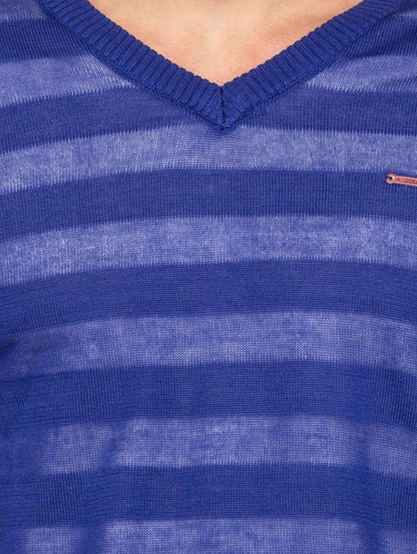 dark blue cotton striped sweatshirt - 13910133 - Standard Image - 3