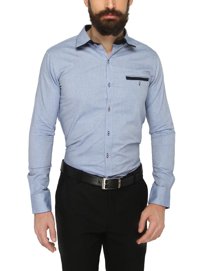 blue cotton formal shirt - 13910992 - Zoom Image - 0