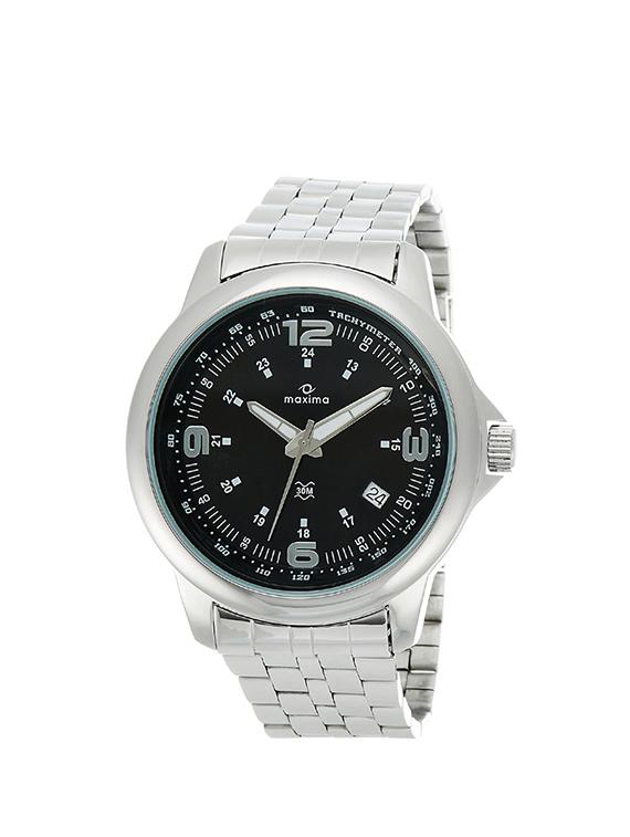 maxima black dial analog watch for men 24111cmgi