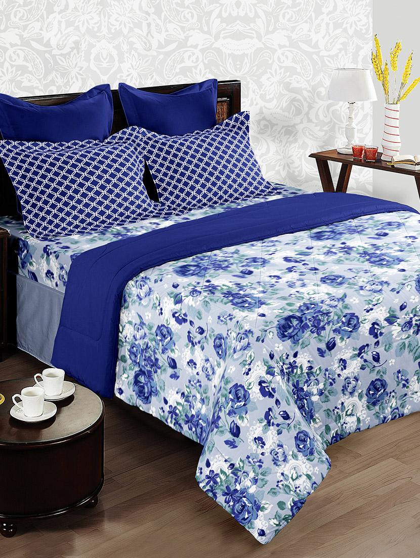 bianca 100% cotton floral print double bedsheet  with 2 pillow covers. - 13914891 -  Zoom Image - 0