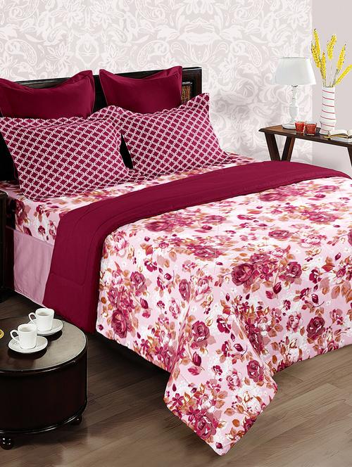 bianca 100% cotton multicolored floral printed double bedsheet with 2 pillow covers. - 13914892 - Standard Image - 0
