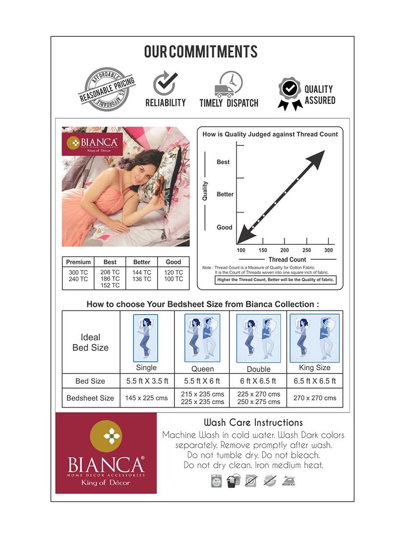 bianca 100% cotton multicolored floral printed double bedsheet with 2 pillow covers. - 13914892 - Standard Image - 3