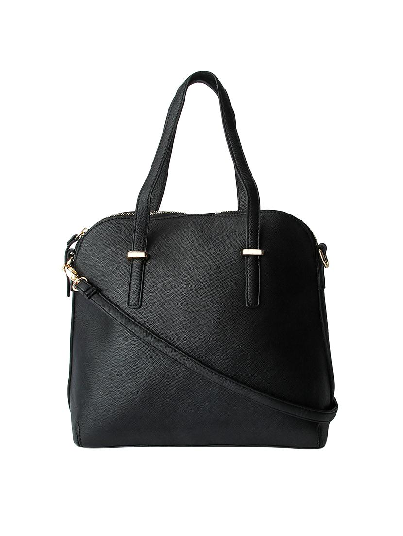 black leatherette regular handbag - 13916824 -  Zoom Image - 0