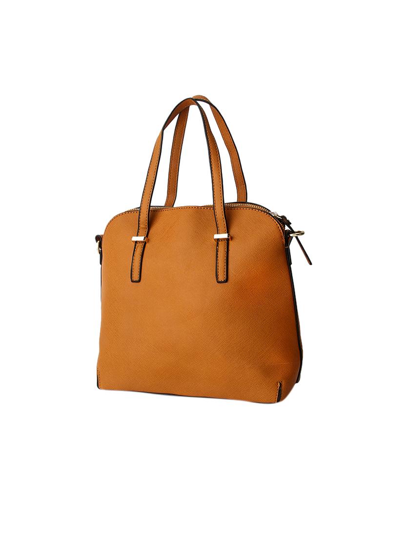 tan leatherette regular handbag - 13916825 - Standard Image - 3