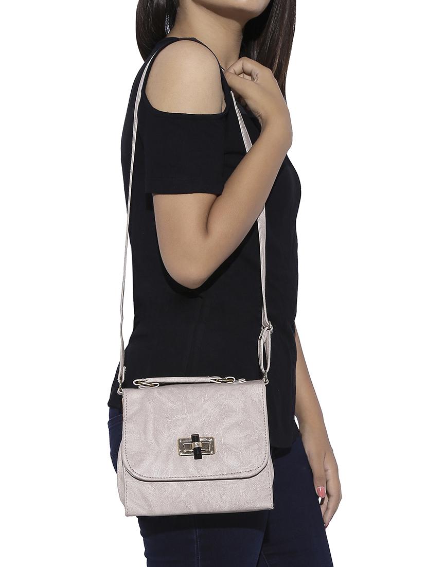 beige leatherette sling bag - 13916848 - Standard Image - 3