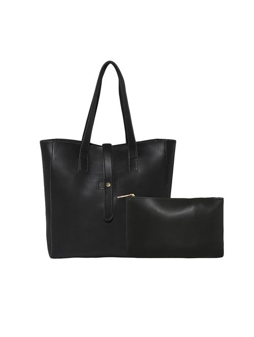 black leatherette  regular tote - 13916867 -  Standard Image - 0