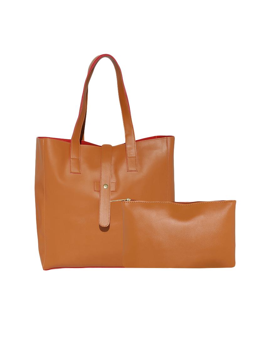 tan leatherette  regular tote - 13916869 -  Zoom Image - 0