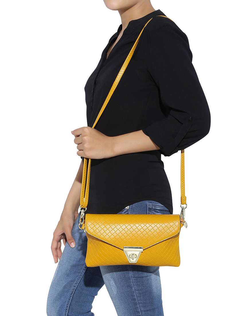 yellow leatherette regular clutch - 13916879 - Standard Image - 3