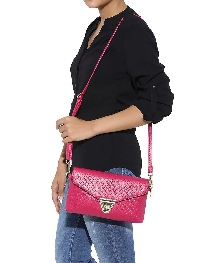pink leatherette regular clutch - 13916881 - Standard Image - 3
