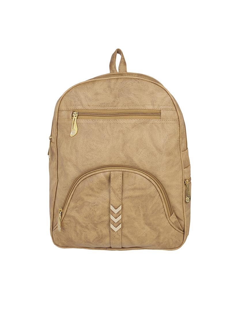 beige leatherette regular backpack - 13916974 -  Zoom Image - 0