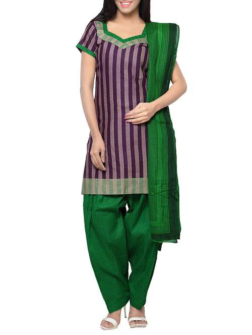 purple cotton printed dress material - 13921119 - Standard Image - 0