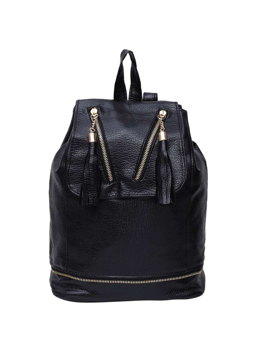 black leatherette  fashion backpack