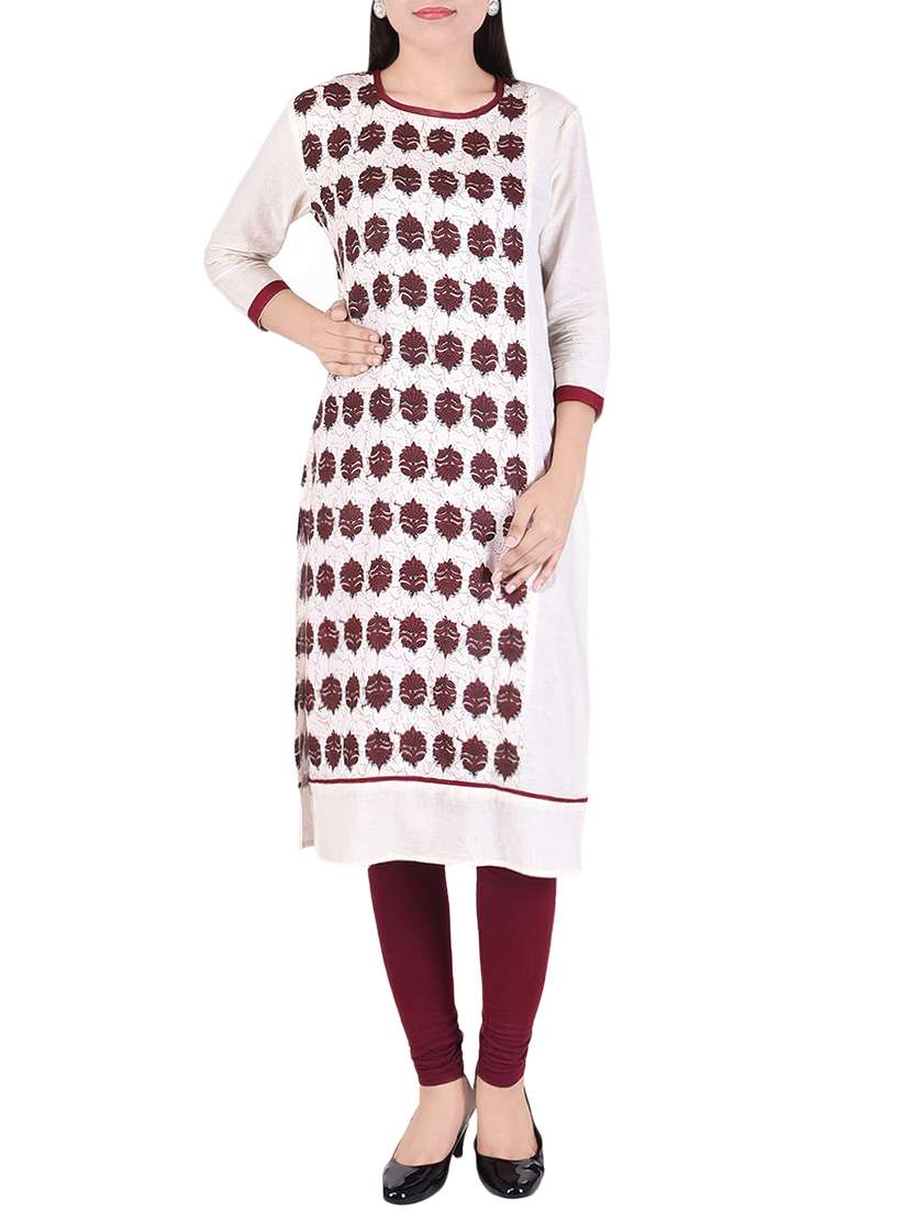 beige rayon straight kurta