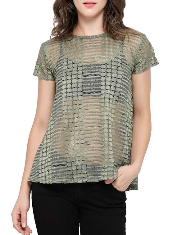 women's straight round neck top
