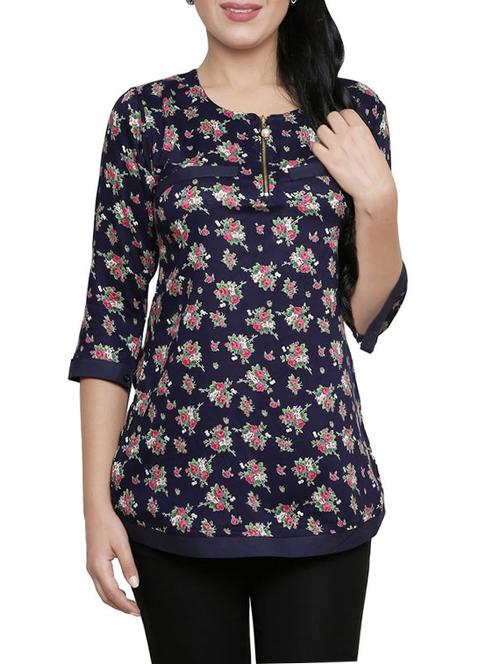 multicolored floral printed rayon regular top - 13932485 - Standard Image - 0