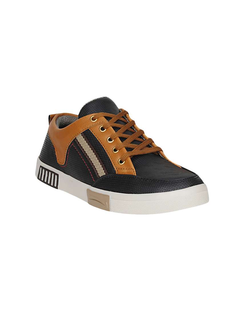 black leatherette lace up sneaker - 13934846 - Zoom Image - 0