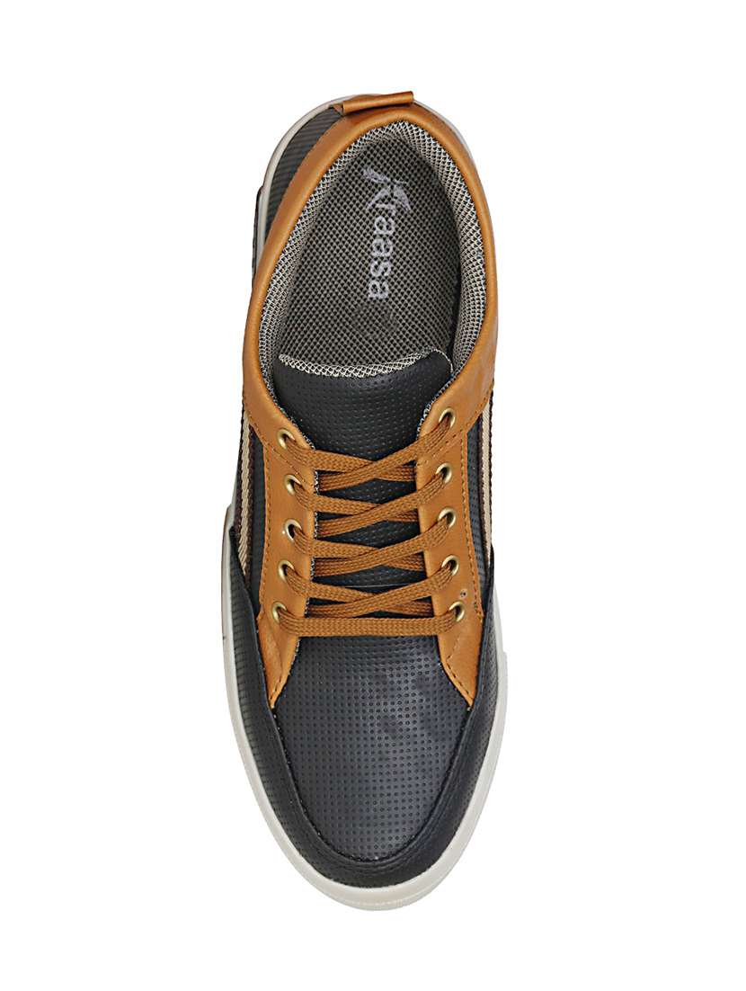 black leatherette lace up sneaker - 13934846 - Standard Image - 3