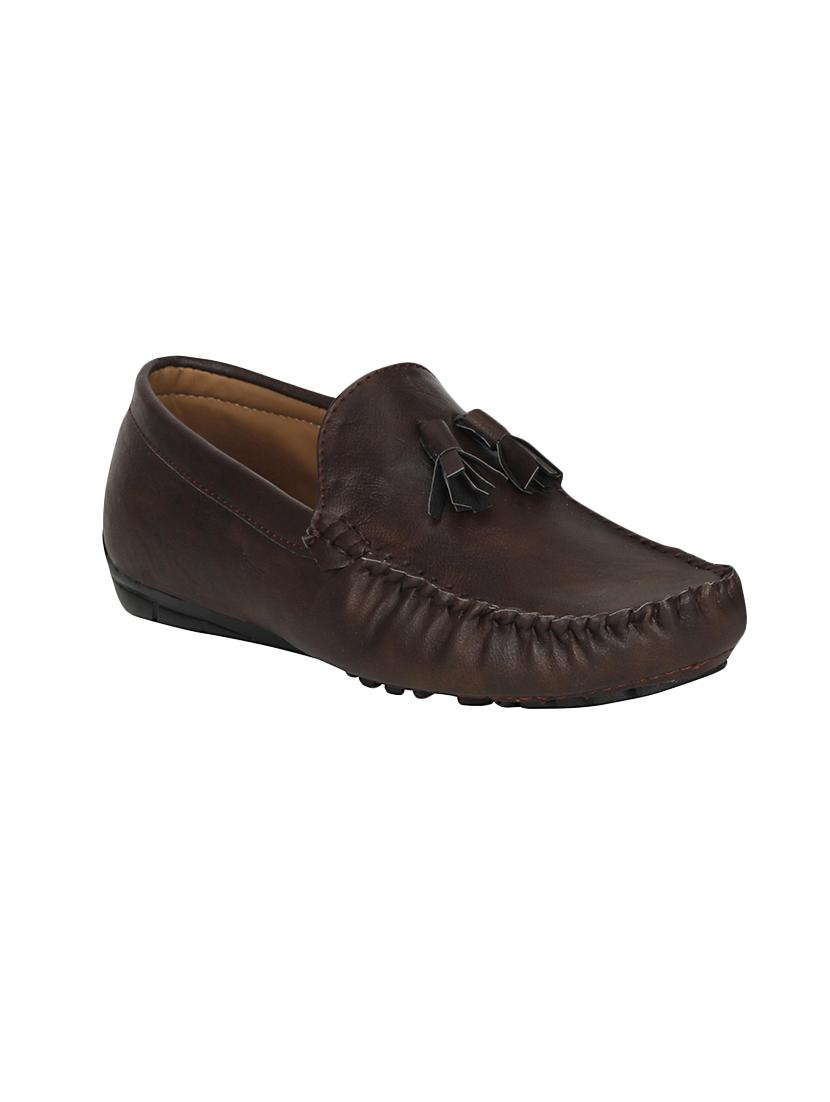 brown leatherette slip on loafer - 13936398 - Zoom Image - 0