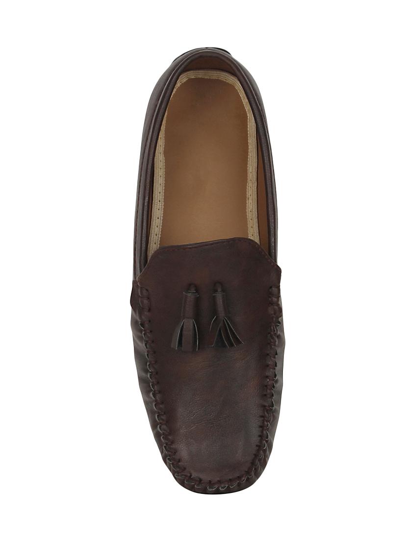 brown leatherette slip on loafer - 13936398 - Standard Image - 3