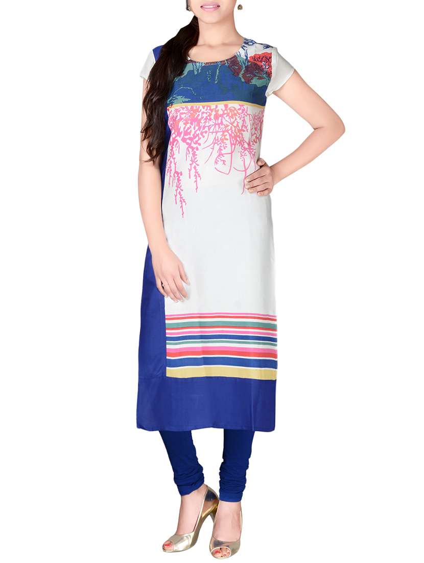 blue cotton long kurta