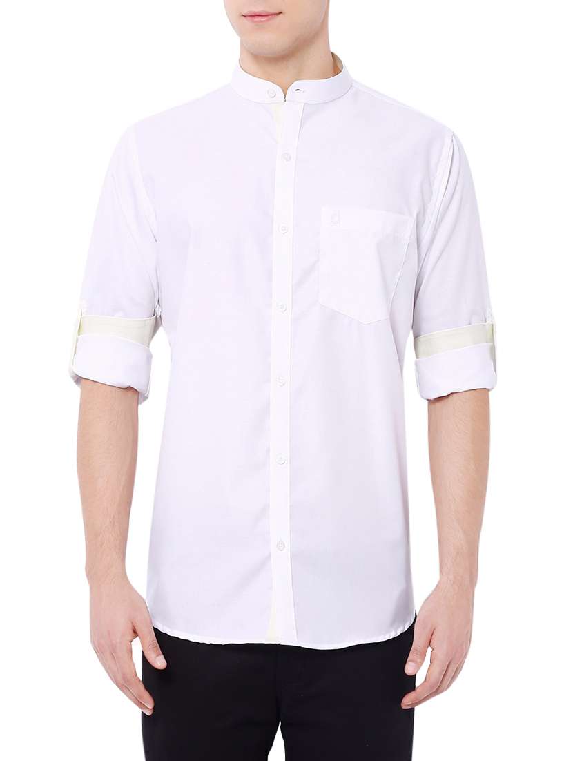 white cotton casual shirt