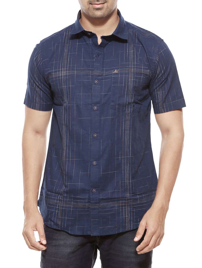 blue cotton casual shirt