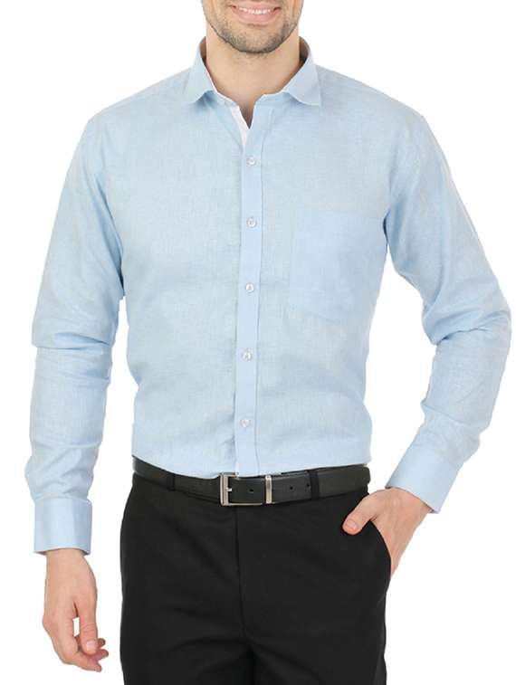blue cotton formal shirt - 13941283 - Zoom Image - 0