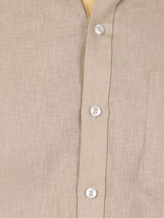 beige cotton blend casual shirt - 13941291 -  Standard Image - 3