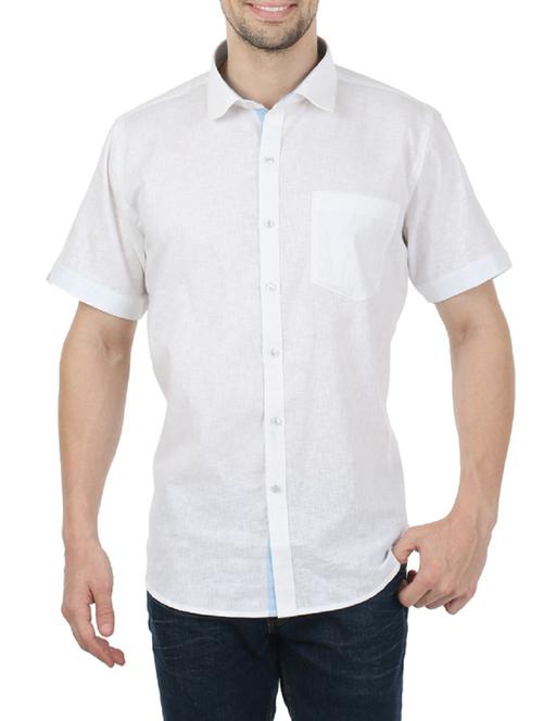 white cotton blend casual shirt - 13941293 - Standard Image - 0