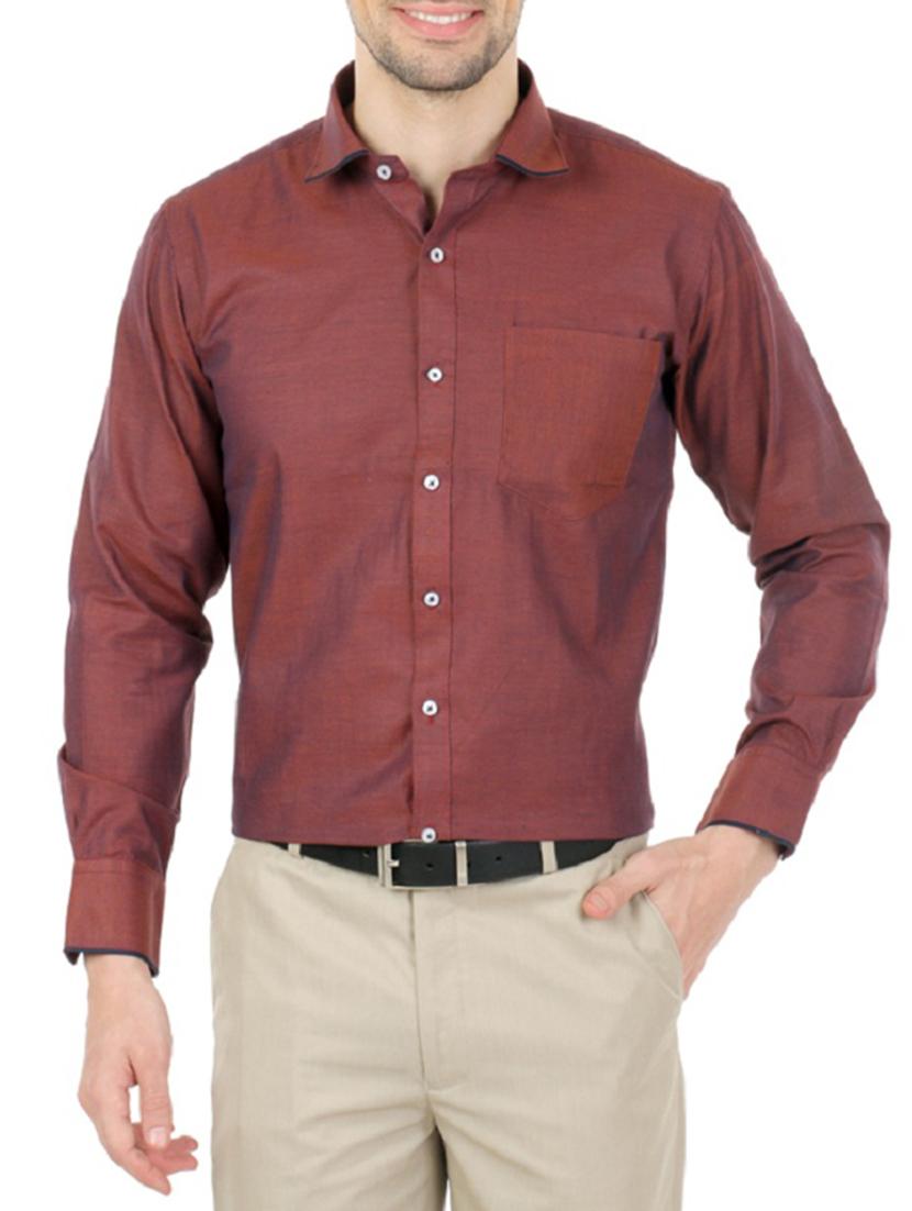 orange cotton formal shirt - 13941307 - Zoom Image - 0