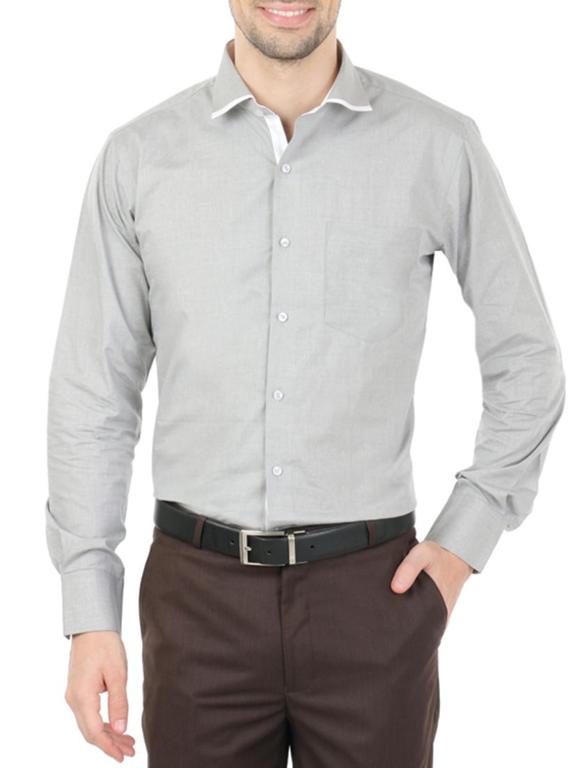 grey cotton formal shirt - 13941308 -  Zoom Image - 0