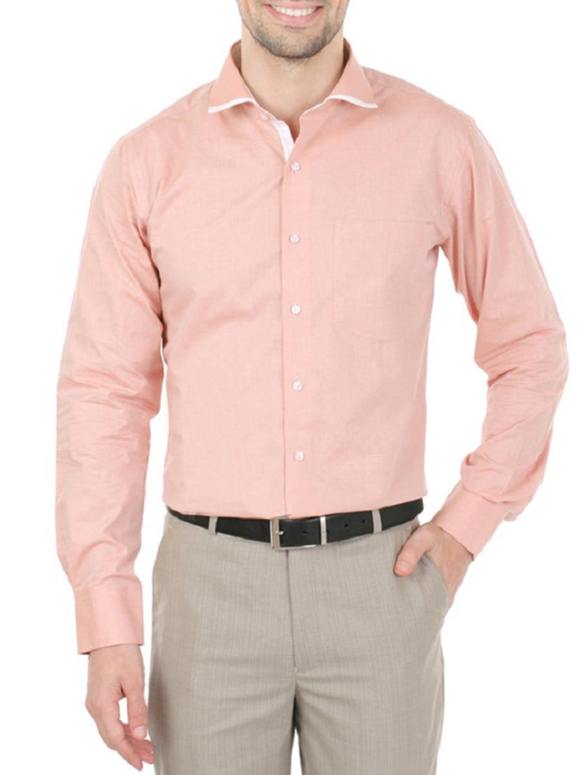 orange cotton formal shirt - 13941310 -  Zoom Image - 0