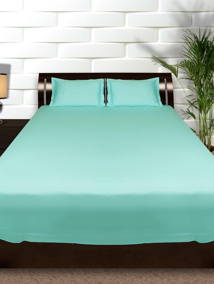 Just Linen 210 Tc 100 Cotton Sateen Solid Pale Turquoise Color Just Linen 210 Tc 100 Cotton Sateen Solid Pale Turquoise Color King Size Fitted Sheet With Pillow Covers For Uni From 1904 At 17