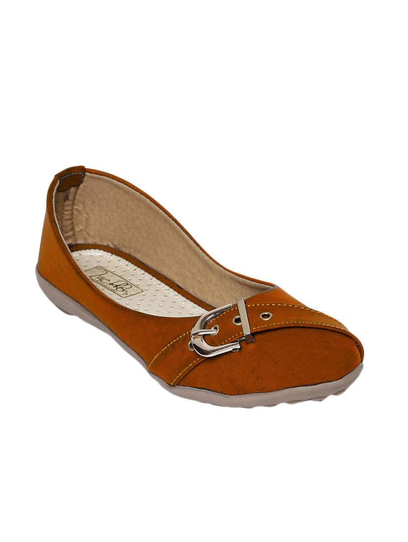 tan faux leather slip on ballerina - 13942153 - Zoom Image - 0
