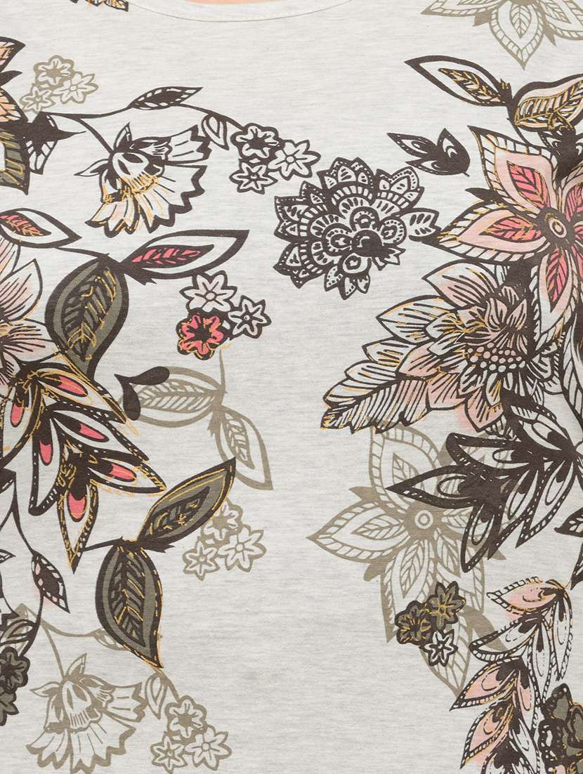 printed grey cotton plus tee - 13945602 - Standard Image - 3