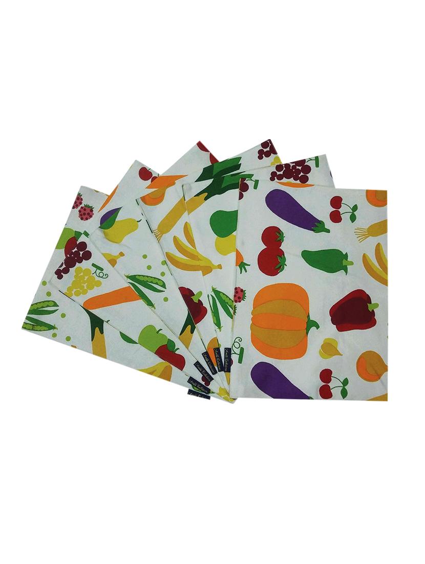 white printed cotton set of 6 table mat - 13946246 - Zoom Image - 0