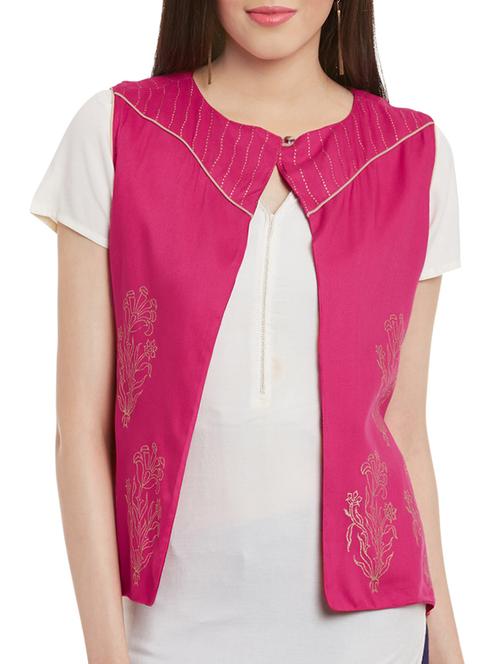 pink cotton printed jacket - 13947164 - Standard Image - 0