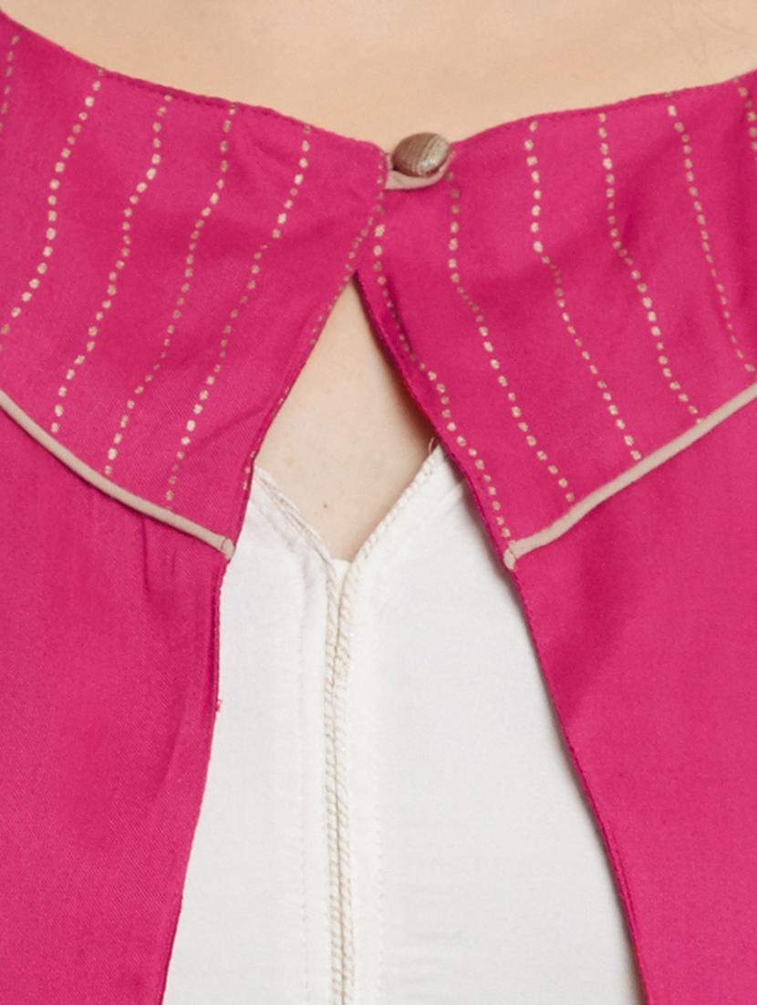 pink cotton printed jacket - 13947164 - Standard Image - 3
