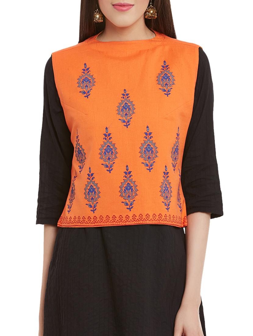 orange cotton printed jacket - 13947168 - Zoom Image - 0